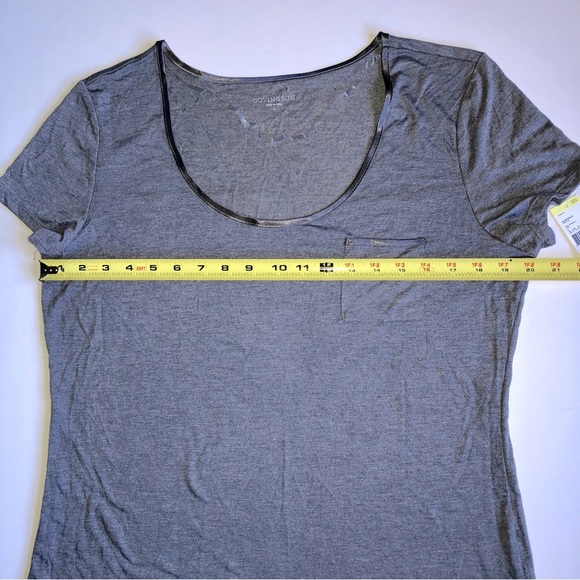 NEW COVINGTON Sleep Tee Shirt Satin Trim Large Gray Women’s - Picture 8 of 15